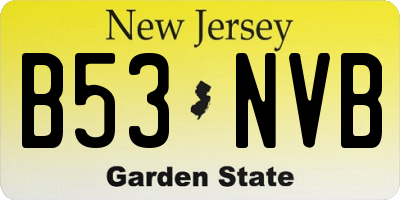 NJ license plate B53NVB