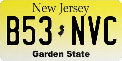 NJ license plate B53NVC