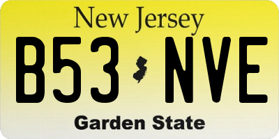 NJ license plate B53NVE