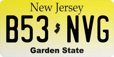 NJ license plate B53NVG