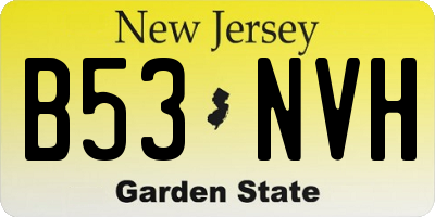 NJ license plate B53NVH