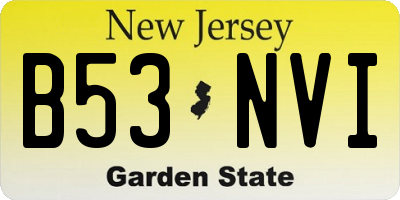 NJ license plate B53NVI