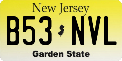 NJ license plate B53NVL