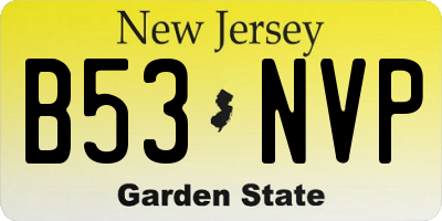 NJ license plate B53NVP
