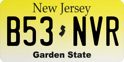 NJ license plate B53NVR