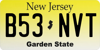 NJ license plate B53NVT