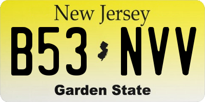 NJ license plate B53NVV