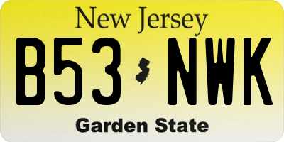 NJ license plate B53NWK
