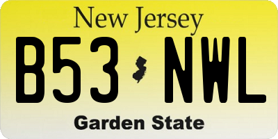 NJ license plate B53NWL