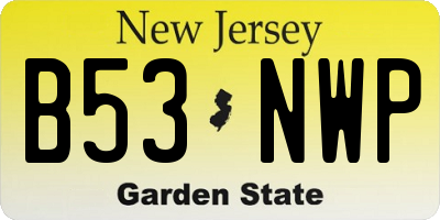 NJ license plate B53NWP