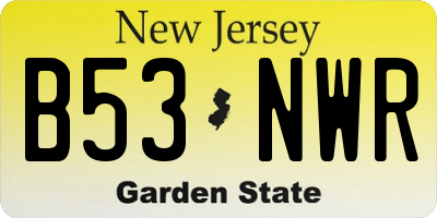 NJ license plate B53NWR