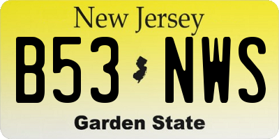 NJ license plate B53NWS