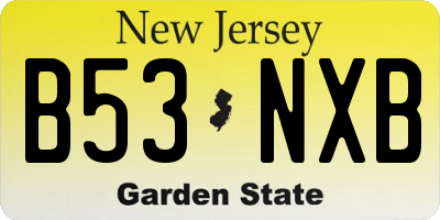 NJ license plate B53NXB