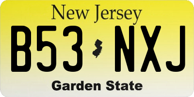 NJ license plate B53NXJ