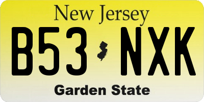 NJ license plate B53NXK