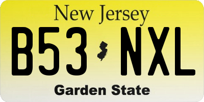 NJ license plate B53NXL