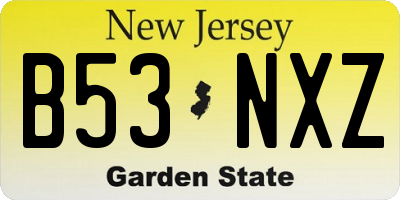 NJ license plate B53NXZ