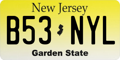 NJ license plate B53NYL