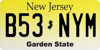 NJ license plate B53NYM