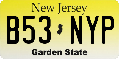 NJ license plate B53NYP
