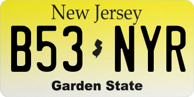 NJ license plate B53NYR