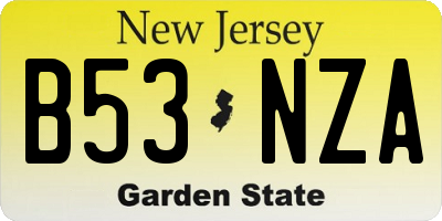 NJ license plate B53NZA