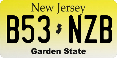 NJ license plate B53NZB