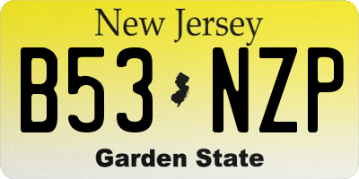 NJ license plate B53NZP