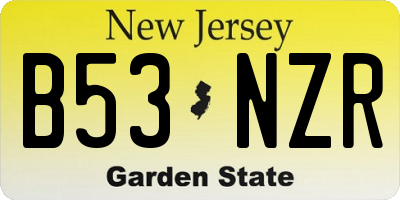 NJ license plate B53NZR