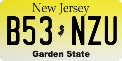 NJ license plate B53NZU
