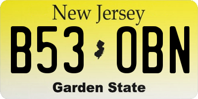 NJ license plate B53OBN