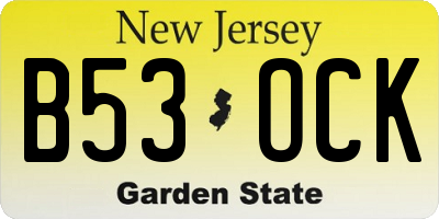 NJ license plate B53OCK