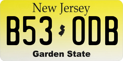 NJ license plate B53ODB