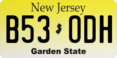 NJ license plate B53ODH