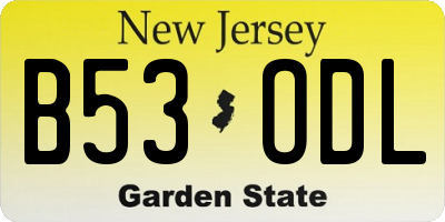 NJ license plate B53ODL