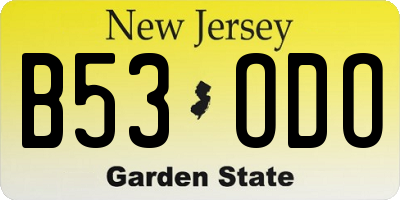 NJ license plate B53ODO