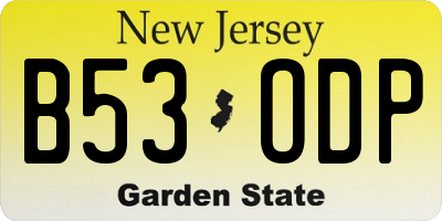 NJ license plate B53ODP