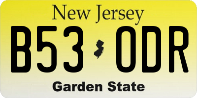 NJ license plate B53ODR