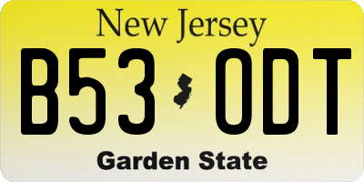 NJ license plate B53ODT
