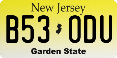 NJ license plate B53ODU