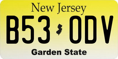NJ license plate B53ODV