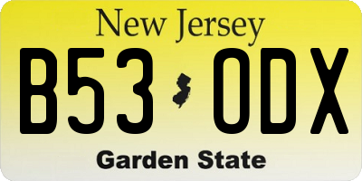 NJ license plate B53ODX
