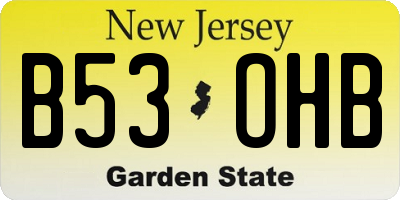NJ license plate B53OHB