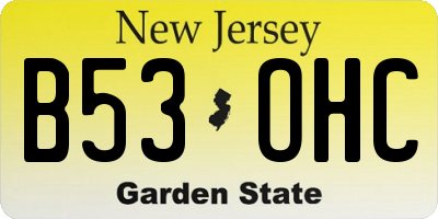 NJ license plate B53OHC
