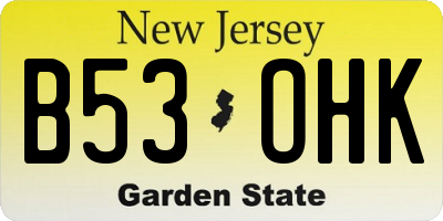 NJ license plate B53OHK