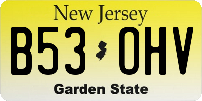 NJ license plate B53OHV