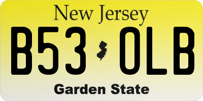 NJ license plate B53OLB
