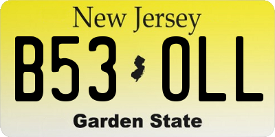 NJ license plate B53OLL
