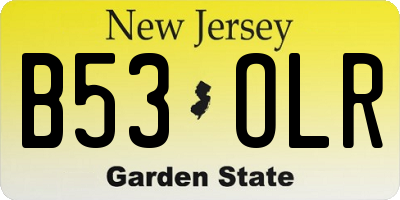 NJ license plate B53OLR