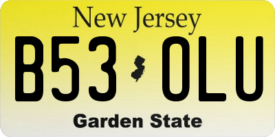 NJ license plate B53OLU